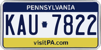 PA license plate KAU7822