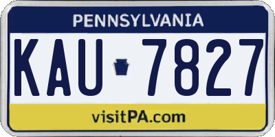 PA license plate KAU7827