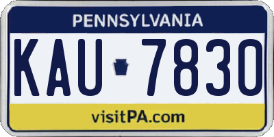 PA license plate KAU7830