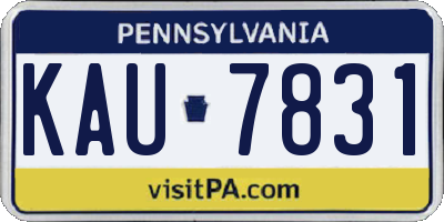 PA license plate KAU7831