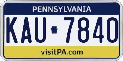 PA license plate KAU7840