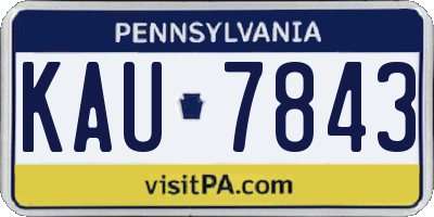 PA license plate KAU7843