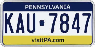 PA license plate KAU7847