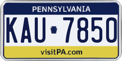PA license plate KAU7850