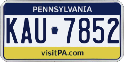 PA license plate KAU7852