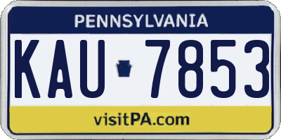 PA license plate KAU7853