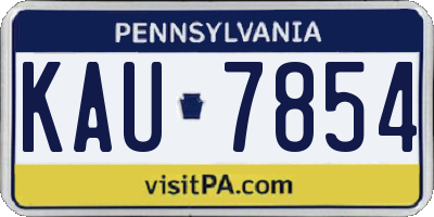 PA license plate KAU7854