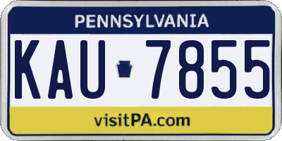 PA license plate KAU7855