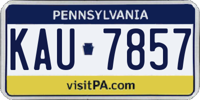 PA license plate KAU7857