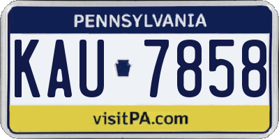 PA license plate KAU7858