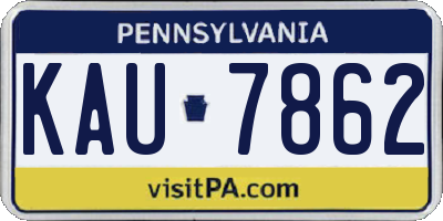PA license plate KAU7862