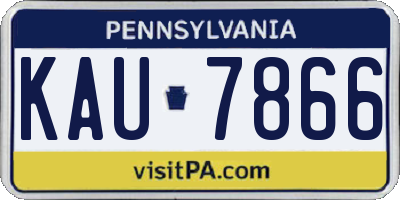 PA license plate KAU7866