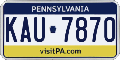 PA license plate KAU7870