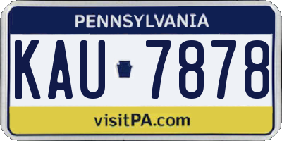 PA license plate KAU7878