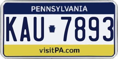 PA license plate KAU7893