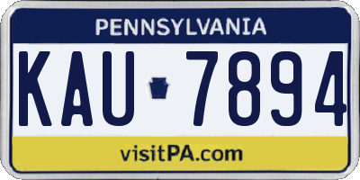 PA license plate KAU7894
