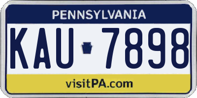 PA license plate KAU7898