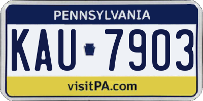 PA license plate KAU7903