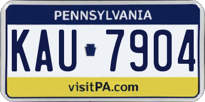 PA license plate KAU7904