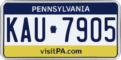 PA license plate KAU7905