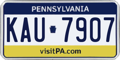 PA license plate KAU7907