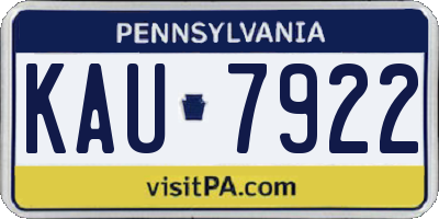 PA license plate KAU7922