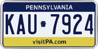 PA license plate KAU7924