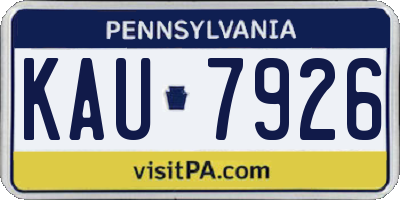 PA license plate KAU7926
