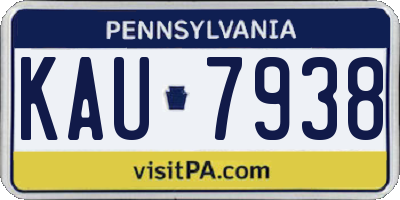 PA license plate KAU7938