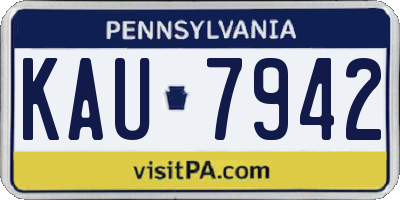 PA license plate KAU7942