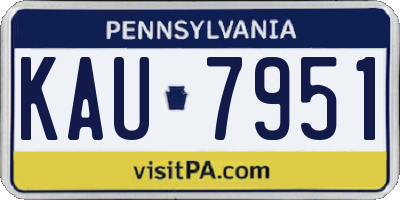 PA license plate KAU7951