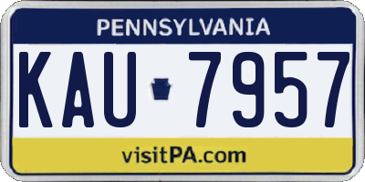 PA license plate KAU7957