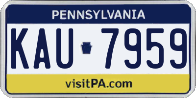 PA license plate KAU7959