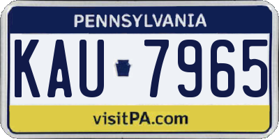 PA license plate KAU7965