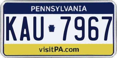 PA license plate KAU7967