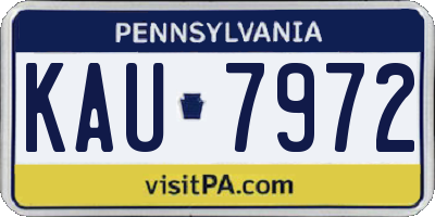PA license plate KAU7972