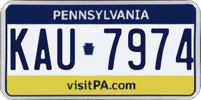 PA license plate KAU7974