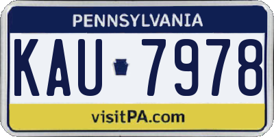 PA license plate KAU7978