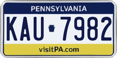 PA license plate KAU7982
