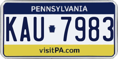 PA license plate KAU7983