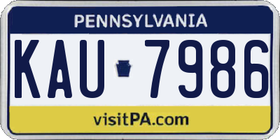 PA license plate KAU7986