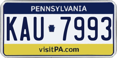 PA license plate KAU7993