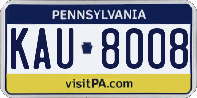 PA license plate KAU8008