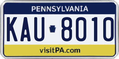 PA license plate KAU8010