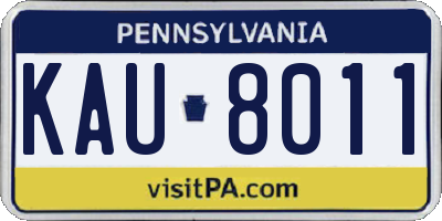 PA license plate KAU8011