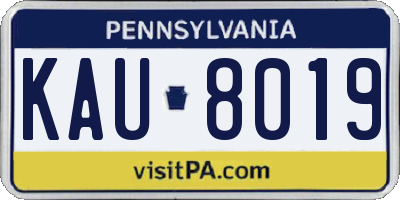 PA license plate KAU8019