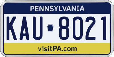 PA license plate KAU8021