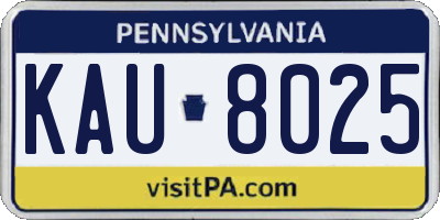 PA license plate KAU8025