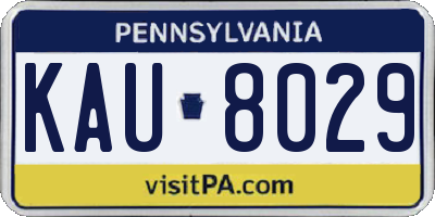 PA license plate KAU8029