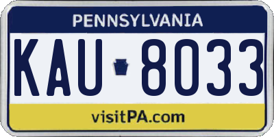 PA license plate KAU8033